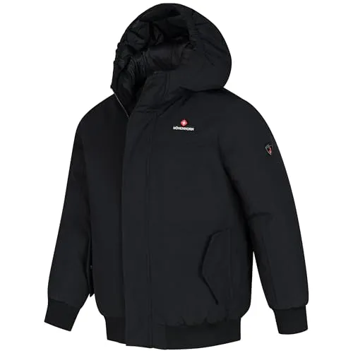 Höhenhorn Racody Kinder Winter Jacke Gefüttert Schwarz Gr. 152 - Funktionsjacke für Kinder, wasserdicht mit 8000mm Wassersäule und atmungsaktiv, ideal für kalte Wintertage und aktive Abenteuer im Freien.
