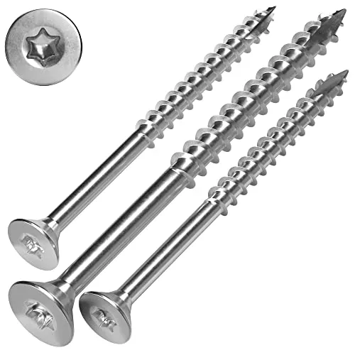 SCREW REBEL Spanplattenschraube Edelstahl A2, 4,5 x 40 mm - 200 Stück, TX20, Teilgewinde, Cut-Spitze, Holzschraube mit Senkkopf