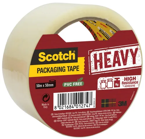Scotch Verpackungsklebeband - 50 mm x 50 m, für sicheren Verschluss, inklusive Abroller mit Pistolengriff und geräuschlosem Abrollen