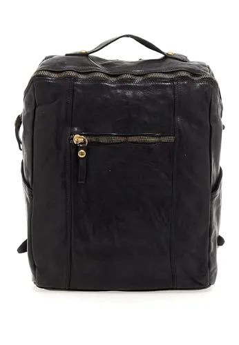 Campomaggi Sambuco NERO – Stilvolle Herren-Schultertasche - Herren-Schultertasche aus Italien, Maße: 30 x 13 x 39 cm, hochwertiges Leder für eleganten Look und Langlebigkeit.