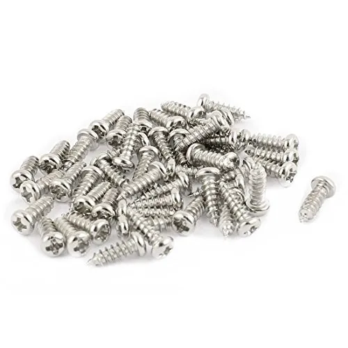 sourcing map 50 STK M2,5 x 8 mm Edelstahl Kreuzschlitz Pan runden Kopf Selbstschneidende Schrauben de