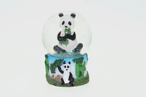Glitzerkugel Panda Höhe 6,5 cm Tier Schnee Miniatur Schüttel Glas Kugel