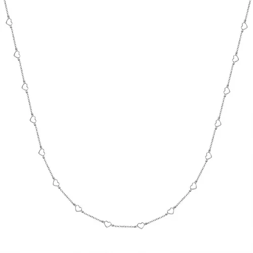 GLANZSTÜCKE MÜNCHEN Damen-Halskette Herzen - Romantische Kette in 925er Sterlingsilber, anlaufgeschützt und verstellbar. Ideal als Geschenk für Schmuck-Fashionistas.