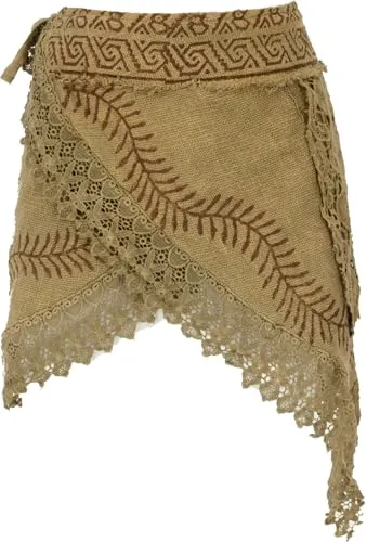 Natürlicher Goa Sommerrock - Wickelrock mit Ethno-Design aus 100% Baumwolle, fair gehandelt in Indien – ideal für den ganzjährigen Einsatz und ein einzigartiges Outfit.