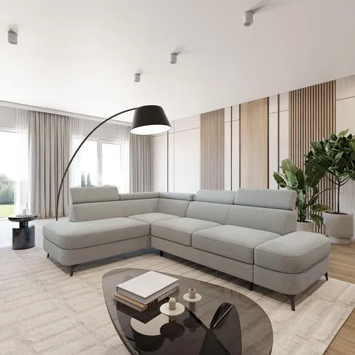 Produktbild Masseno Ecksofa AVISE Q L-S mit Schlaffunktion – Hellgrau
