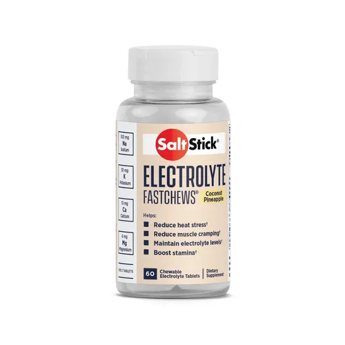 Produktbild SaltStick FastChews Nahrungsergänzungsmittel (Salz-, Mineralstoffen und Kohlenhydrate) Kokosnuss/Ananas 60 Stück Dose
