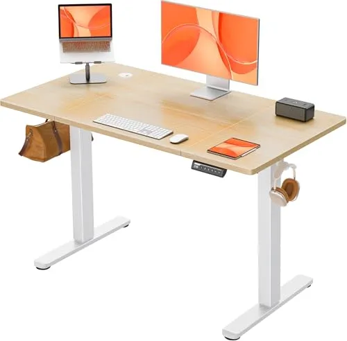 ErGear Elektrisch Höhenverstellbarer Schreibtisch 120x60 cm, Schreibtisch Höhenverstellbar mit 4 Memory-Funktion, Gaming Tisch mit Vierteilige Tischplatte