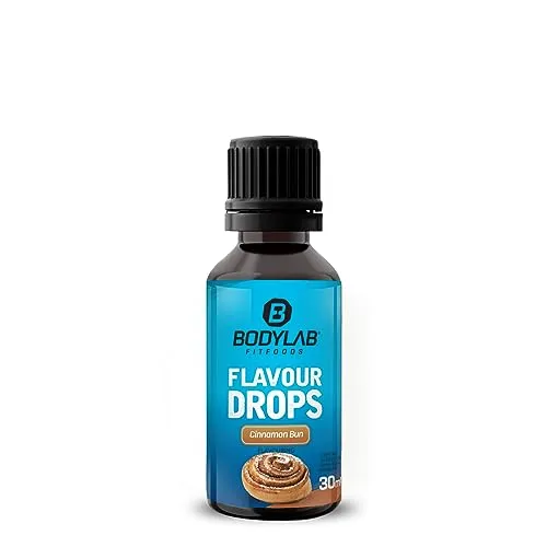Bodylab24 Flavour Drops 30ml Zimtschnecke, Kalorienfreie, Zuckerfreie & Fettfreie Aroma-Tropfen, Flavdrops zum Süßen von Lebensmitteln, Kaffee Sirup, Geschmackstropfen ohne Künstliche Farbstoffe
