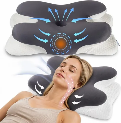 Ergonomisches Memory Foam Nackenkissen - Dunkelgrau - Das ergonomische Nackenkissen aus Memory Foam sorgt für optimalen Schlafkomfort. Es passt sich individuell an Kopf und Nacken an, unterstützt eine angenehme Liegeposition und ist für alle Schlafpositionen geeignet.