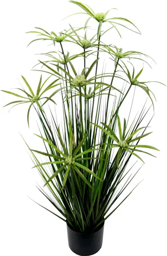 Flair Flower Zyperngras im Topf - Künstliche Dekopflanze - Künstliche Pflanzen, ca. 90 cm hoch, ideal für stilvolle Wohn- und Geschäftsd ekorationen. Verbreitet eine wohlige Atmosphäre und sieht täuschend echt aus.
