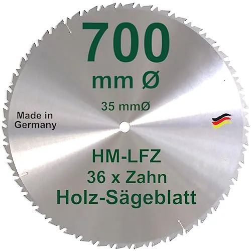 HM Sägeblatt 700 mm LFZ Flach-Zahn Hartmetall Widea für Wippsäge und Brennholzsäge für Brennholz Hartholz Kreissägeblatt Ø 700mm Bohrung 35 mm
