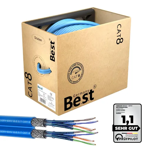 100m CAT 8 Duplex Netzwerkkabel Verlegekabel 40 Gbit/s Datenkabel CAT8.1 LAN