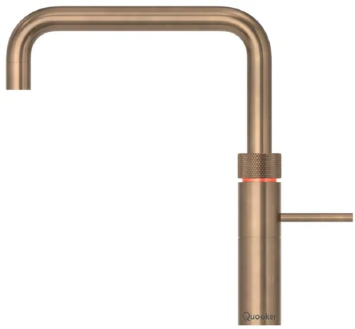 QUOOKER Fusion Square COMBI+ Küchenarmatur mit Reservoir in Messing Patina - Armaturen mit COMBI+ Reservoir, sofort kochendes, warmes und kaltes Wasser – sparen Sie Zeit und Platz in Ihrer Küche. 7 Jahre Garantie für höchste Qualität!