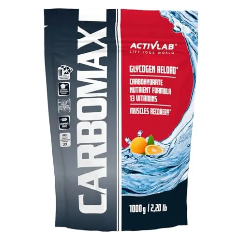 Activlab CARBOMAX 1000g, Kohlenhydrat mit Vitaminen, Energie und Glykogenauffüllung, für Training, Regeneration nach intensivem körperlichem Training, orange