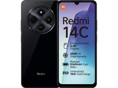 Xiaomi Redmi 14C - 256 GB, 8 GB RAM Smartphone in Midnight Black