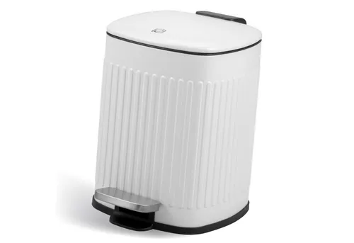 eluno Kosmetikeimer 6L - Weiß - Eleganter Treteimer mit 6 Litern Fassungsvermögen, ideal für Badezimmer und Küche. Hygienisch mit Soft-Close-Deckel und herausnehmbarem Inneneimer für einfache Reinigung.