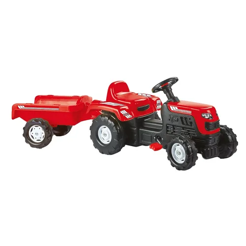 Dolu Ranchero Kinder-Rutschtraktor mit Anhänger - Tretfahrzeug für Kinder ab 3 Jahren, strapazierfähig und ideal für kreatives Spielen drinnen und draußen.