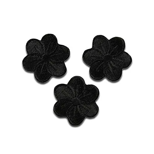 Applikationen - Kids and Hits - aufbügelbar Blumen schwarz 3 St