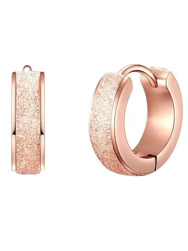 Eastside Damen Creolen aus Edelstahl in Roségold - Moderne Ohrringe für Damen, gefertigt aus hochwertigem Edelstahl mit IP-Beschichtung in Roségold und praktischem Klappverschluss - ideal für jeden Anlass.