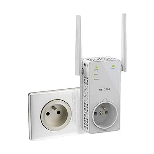 Netgear Repeater Wifi AC 1200 Mbps Dual Band - Games – Verbessern Sie Ihre WLAN-Abdeckung mit einer Reichweite von bis zu 90 m und der Möglichkeit, bis zu 20 Geräte gleichzeitig zu verbinden.