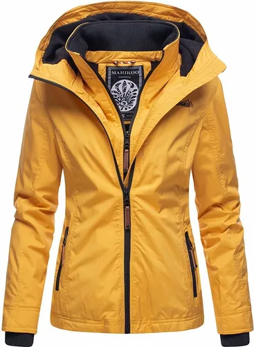 Marikoo Damen Übergangs Outdoor Jacke Windbreaker Regenjacke Erdbeere Gelb Gr. 34 - XS