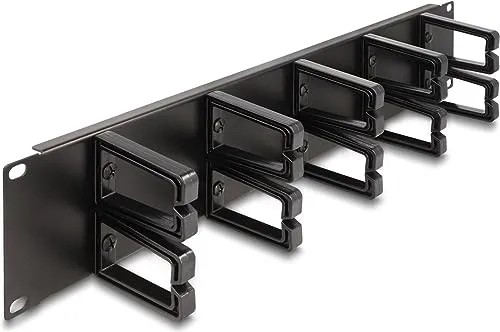 Delock 19? Kabelmanagement Rangierpanel mit 10 Kunststoffbügel 2 HE schwarz