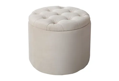 riess-ambiente Hocker MODERN BAROCK champagner - Sitzhocker mit Stauraum, eleganter Samtbezug in champagner und belastbar bis 120 kg – ideal für stilvolle Wohnzimmergestaltung.