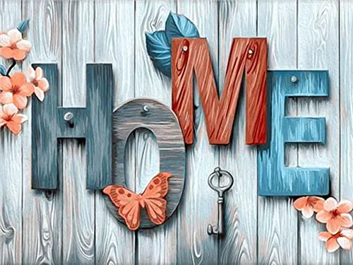 Pracht Creatives Hobby Diamond Painting Set, Bild mit Motiv Sweet Home und Zubehör, Größe ca. 35 x 25 cm, Bastelset zum Malen mit Glitzersteinchen für Kinder ab 5 Jahren