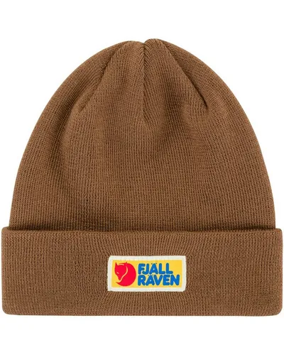 Fjällräven Unisex Vardag Classic Beanie, Dark Oak, One Size - Mützen & Stirnbänder für Skitourengeher, doppellagig gestrickte Strickmütze aus recyceltem Polyester für extra Wärme und Formbeständigkeit