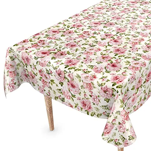 Tischdecke abwaschbar Wachstuch Wachstuchtischdecke 140 x 140cm Schnittkante Natalie Blumen pflegeleicht