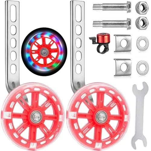 Stützräder,Stützräder Kinderfahrrad,universal stützräder,Blinkendes Stützrad Kinder,Hilfsräder für Erwachsene,Fahrrad Hilfsrad,1 Paar