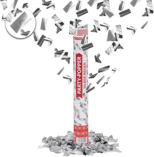 Konfettikanone Party Popper Silberregen 1 Stück Deko-Objekte