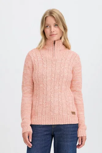 OXMO Troyer OXPhepe Modischer Troyer für Damen - Stylischer Grobstrickpullover mit klassischem Troyer-Kragen. Hochwertige Verarbeitung für optimalen Tragekomfort. Vielseitig kombinierbar für lässige und elegante Looks – dein neuer Lieblingspullover!