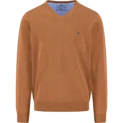 FYNCH-HATTON Strickpullover Herren XL braun - Herren-Pullover aus 100% Baumwolle, taillenbedeckt, mit Logo Stickerei und langem Arm. Ideal für lässige Outfits und optimalen Tragekomfort.