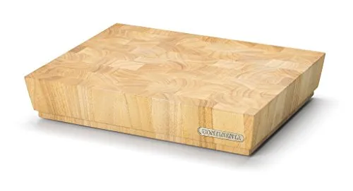 Continenta Schneidebrett aus Stirnholz - Hochwertiges Schneidebrett aus geöltem Stirnholz (Gummibaum) mit den Maßen 40x30x7,5 cm, ideal für präzises Schneiden und ansprechende Präsentation in der Küche.