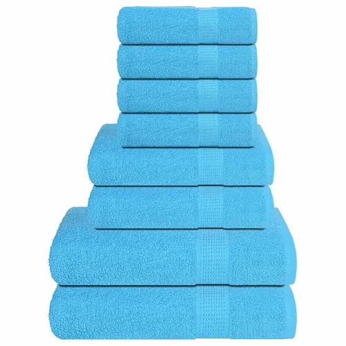 Produktbild vidaXL 8-teiliges Handtuch-Set in Türkis, 100% Baumwolle