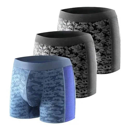 Carer 3er-Pack kühler und atmungsaktiver Inkontinenz Pants Männer, wiederverwendbare modische Herren Boxershorts mit 80 ml Saugfähigkeit für leichter Inkontinenz