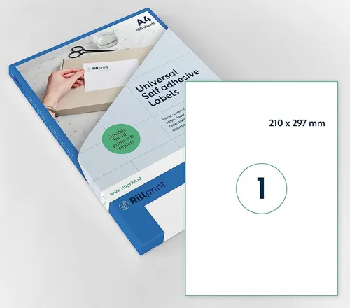 rillprint Universal-Etiketten 210 x 297 mm weiß 100 Etiketten