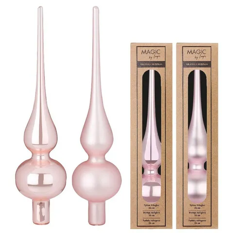 MAGIC by Inge Christbaumspitze, Christbaumspitze Glas 26cm 1 Stück matt / glanz sort.- Lovely Magnolia