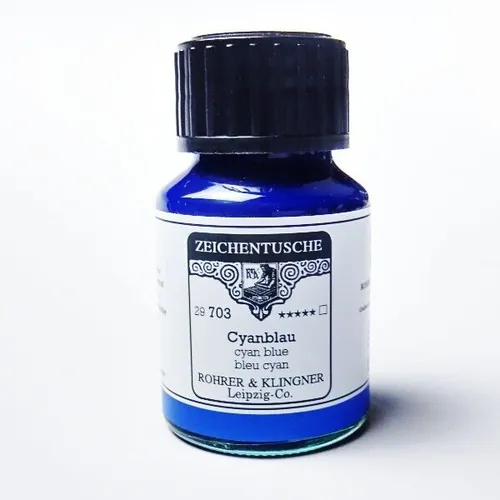 Produktbild  Zeichentusche Cyanblau 29 703 Rohrer & Klingner 50 ml 99,00€/L