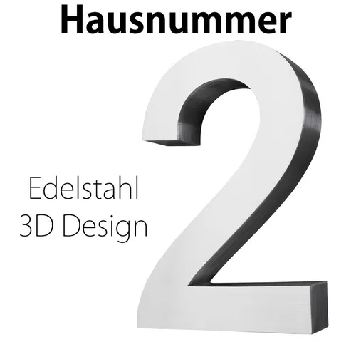 V2Aox Edelstahl Hausnummer 20 cm