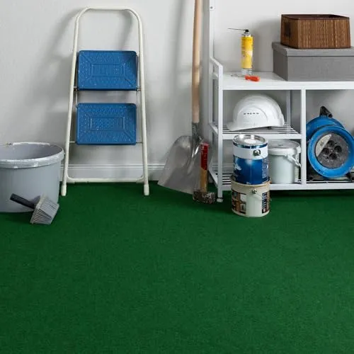 Steffensmeier Teppichboden Nadelfilz Paris | Meterware Rollenware Bodenbelag 3 mm für Abstellkammer Dachboden Hobbyraum | Grün, Größe: 200x100 cm