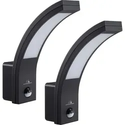 Maclean LED Außenlampe mit Bewegungsmelder 2er Set MCE244 B - Wetterfeste LED Außenlampe mit 750lm und Dämmerungssensor, ideal für effiziente Beleuchtung im Außenbereich. Einstellbare Leuchtdauer für individuellen Komfort.