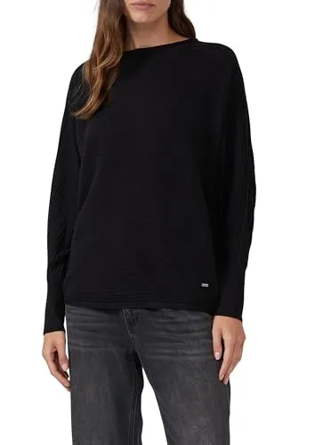 s.Oliver Pullover mit Fledermausärmeln in Rippstruktur - Weicher Strickpullover mit lässiger Passform und Rundhalsausschnitt. Ideal für entspannte Tage, bietet hohen Tragekomfort und stilvollen Look.