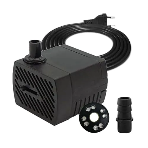 Mini Wasserpumpe 280L/H 4W Aquarium Pumpe mit 8 LEDs Tauchpumpe