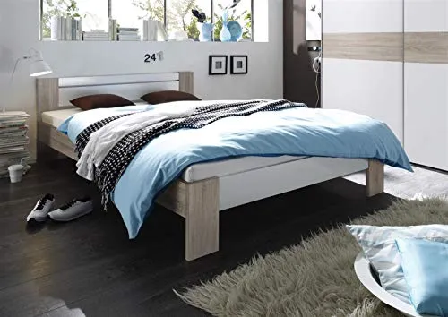 möbelando Bett Bettgestell Ehebett Bettanlage Futonbett Vega I Eiche Sonoma