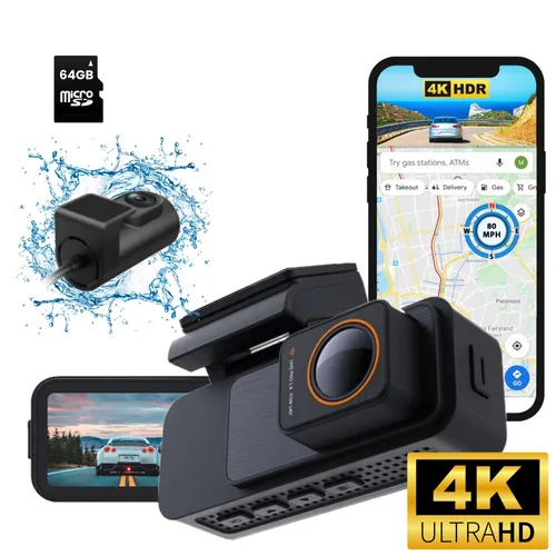 Camigoo X30 Pro – Dual Dashcam für Autos - Dashcam mit Ultra 4K & Full HD, integriertes GPS und 24-Stunden Parküberwachung für maximale Sicherheit und Dokumentation Ihrer Fahrten.