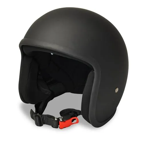 Jet Helm Biker Chopper Motorrad Jethelm Custom Biker Matt Schwarz (XL)