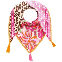 Zwillingsherz Modetuch mit Allover-Print und Tasseln in orange von ZWILLING