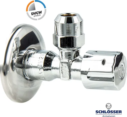 JS Profi Eckventil 1/2 Zoll selbstdichtend Handwerkerqualität DVGW Messing verchromt